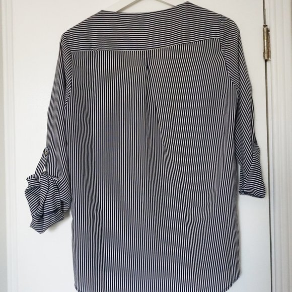 Zara Basic, Size Small, Pinstripe Blouse - Picture 2 of 5